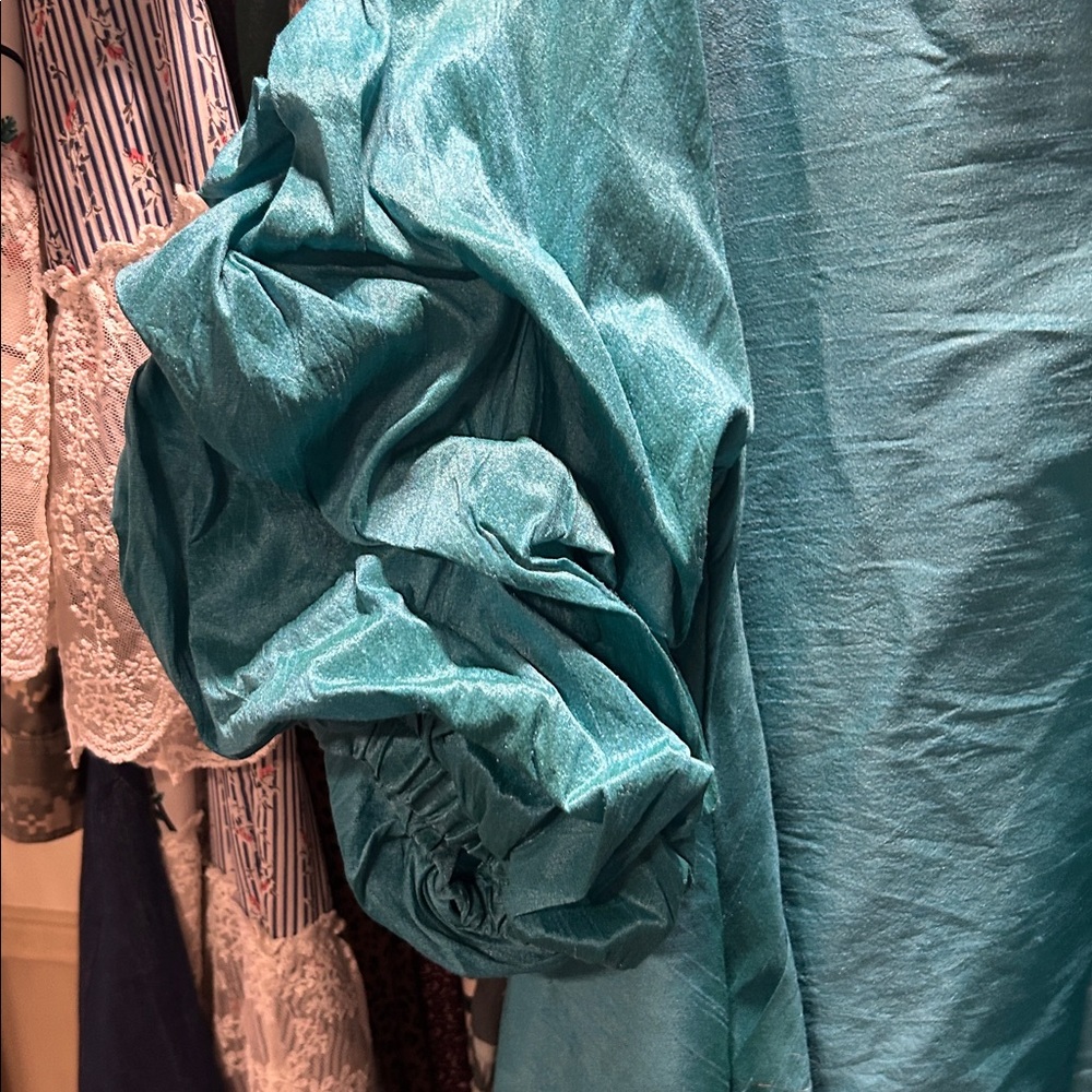 Teal Button-Up high lo dress/shirt - Picture 2 of 5